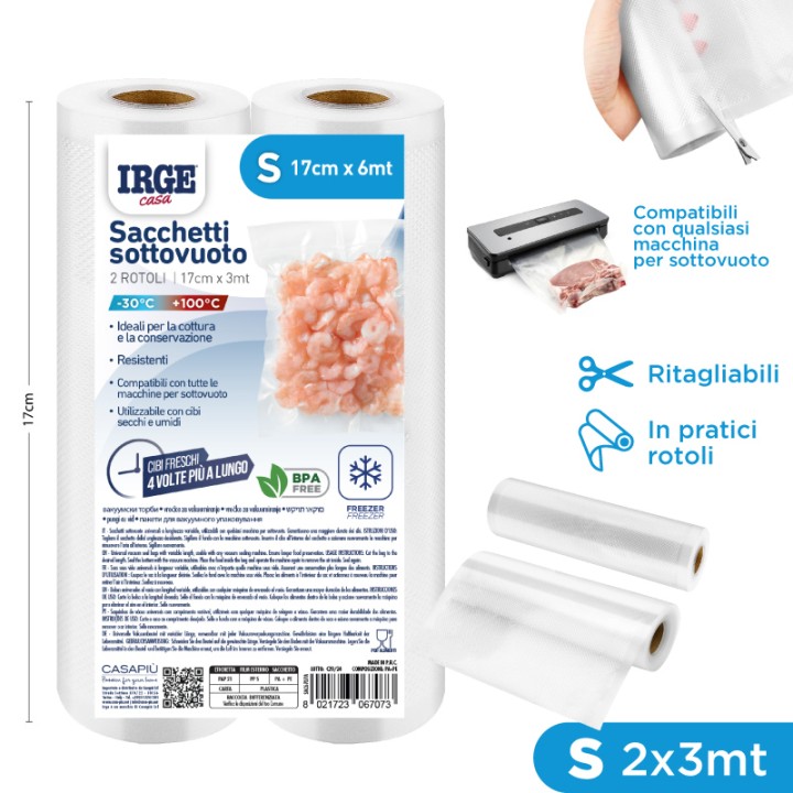 BIL SACCHI SOTTOVUOTO ROTOLO 2PZ 17X3MT