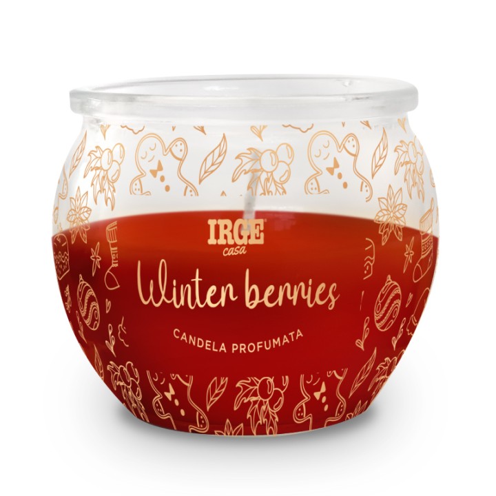 BQA CANDELA PROF ROTONDA 70GR NATALE VANILLA + WINTER BERRIES