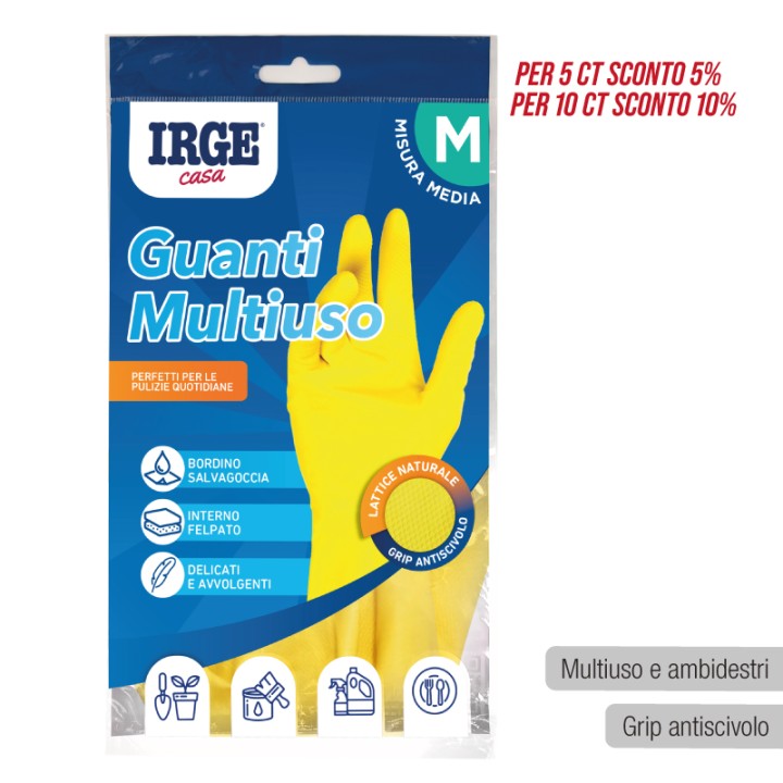 ADC GUANTI PIATTI ANTISCIVOLO IRGE M ATTENZIONE INNER CORRETTO 12PZ